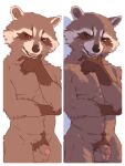  animal_genitalia anthro brown_body brown_fur fur genitals guardians_of_the_galaxy half-erect hand_on_chin hi_res light looking_at_viewer male mammal marvel multicolored_body multicolored_fur penis procyonid raccoon red_eyes rocket_raccoon sadness_hao sheath simple_background solo two_tone_body two_tone_fur 