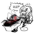  &gt;_&lt; 1boy 1girl blood bug bug_costume censored censored_violence chibi closed_eyes cockroach commander_(girls&#039;_frontline) commander_(girls&#039;_frontline)_(madcore) commentary_request crying flying_sweatdrops girls&#039;_frontline hair_ornament hairclip holding iws_2000_(girls&#039;_frontline) iws_2000_(the_seventh_sealer)_(girls&#039;_frontline) korean_commentary korean_text long_hair madcore monochrome mosaic_censoring official_alternate_costume open_mouth ponytail pushing_cart simple_background translation_request turn_pale very_long_hair wavy_mouth wheelbarrow white_background 
