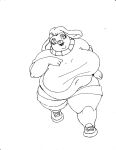  2014 anthro belly big_belly big_breasts black_and_white bottomwear breasts buckteeth clothing danellz deep_navel female footwear hi_res huge_breasts jogging lagomorph leporid mammal monochrome navel obese obese_anthro obese_female open_mouth overweight overweight_anthro overweight_female rabbit shirt shoes shorts sketch sneakers solo teeth topwear 