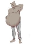  2023 absurd_res anthro barefoot bear beastars belly big_belly bottomwear claws clothed clothing fangs feet fur hand_on_stomach hands_behind_head hi_res looking_at_viewer male mammal navel open_mouth pants riz_(beastars) shirtless shirtless_anthro shirtless_male signature smile smiling_at_viewer solo teeth toe_claws tommysamash topless topless_anthro topless_male vore 
