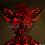  3d_scanned_background anthro big_ears black_body black_fur blender_(software) blender_cycles canid canine fennec fox fur hair highlights_(coloring) hybrid looking_away male male/male mammal portrait red_body red_eyes red_fur red_hair red_highlights redclaws redicclyonic rexouium selfie solo whiskers 