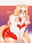 animated anthro blonde_hair breasts canid canine canis domestic_dog female hair heterochromia hi_res lips long_hair long_tail mammal medium_breasts pink_kutal23 pubes solo tail wide_hips 