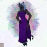  anthro anthrofied arthropod black_body breasts changeling clothed clothing dress female foxenawolf friendship_is_magic hasbro hooves horn my_little_pony purple_clothing solo unicorn_horn zoljen 