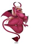  absurd_res big_breasts breasts demon demon_humanoid female genitals goldmikun helluva_boss hi_res humanoid membrane_(anatomy) membranous_wings not_furry pussy solo spade_tail tail thick_thighs tongue tongue_out verosika_mayday_(helluva_boss) wings 