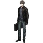 1boy artist_request black_footwear black_gloves black_jacket blue_pants blue_shirt brown_hair closed_mouth denim expressionless facial_hair full_body girls&#039;_frontline gloves holding holding_suitcase jacket k_(girls&#039;_frontline) long_sleeves looking_at_viewer official_art pants shirt shoes short_hair simple_background solo standing stubble suitcase transparent_background 