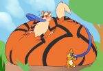  arcanine buizel duo executivefailure feral forced forced_inflation generation_1_pokemon generation_4_pokemon huge_belly inflation liquid_inflation male male/male nintendo pokemon pokemon_(species) water water_inflation 