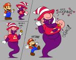  &lt;3 big_breasts blinding_bangs blush blush_stickers bottomless breast_expansion breasts clothed clothing dialogue duo expansion facial_hair female gloves hair hair_over_eye hair_over_eyes handwear hat headgear headwear hi_res human humanoid jadebbutts lips lipstick makeup male mammal mario mario_bros mustache nintendo one_eye_obstructed overalls paper_mario pink_hair shadow_siren shirt slightly_chubby solo_focus topwear torn_clothing torn_shirt torn_topwear trans_(lore) trans_woman_(lore) triforce triforce_clothing triforce_print triforce_shirt vivian_(mario) wide_hips yellow_lips yellow_lipstick 