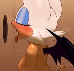  anthro bat big_breasts blush bodily_fluids breasts eyes_closed eyeshadow fangs female glory_hole hair lawgx makeup mammal nude nude_female open_mouth rouge_the_bat sega solo sonic_the_hedgehog_(series) sweat tail tail_motion tailwag teeth tongue tongue_out white_hair wings 