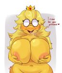  absurd_res accessory anthro beak big_breasts biped blonde_hair blush breasts butt crossgender crown digital_media_(artwork) english_text eyewear female genitals glans hair headgear hi_res huge_breasts jewelry kamek koopa looking_at_viewer magikoopa mario_bros mtf_crossgender nintendo nipples non-mammal_nipples orange_glans penis rodd.y scales scalie sharp_teeth simple_background solo teeth text thick_thighs white_background wide_hips yellow_body yellow_scales 