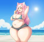  absurd_res animal_humanoid beach belly big_breasts big_butt breasts butt cakecatboy cat_humanoid cleavage clothed clothing dessert eating felid felid_humanoid feline feline_humanoid female food green_eyes hair hi_res huge_butt huge_thighs humanoid hyper hyper_thighs ice_cream mammal mammal_humanoid navel open_mouth overweight overweight_female overweight_humanoid pichi_(cakecatboy) pink_hair sea seaside side_boob solo sun thick_thighs tongue tongue_out under_boob water wide_hips 