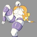  1:1 2023 absurd_res anthro anthrofied avian big_breasts blue_sclera breasts chubby_anthro chubby_female espathra feathers female generation_9_pokemon grey_background hair hi_res high_heeled_feet multicolored_body nintendo orange_body orange_feathers pokemon pokemon_(species) purple_body purple_skin saltyxodium short_hair simple_background solo thick_thighs white_body white_feathers white_hair yellow_body yellow_feathers 