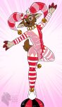  2022 anthro balancing bulge clothed clothing deer digital_media_(artwork) fool&#039;s_hat grumpy_griffin_creations hat headgear headwear hi_res jester_outfit looking_at_viewer male mammal marvelous_managerie open_mouth rubber rubber_clothing rubber_suit simple_background smile solo standing 