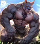  abs anthro armpit_hair asmund_(tavern_of_spear) body_hair canid canine canis chest_hair claws fur hi_res male mammal muscular muscular_anthro muscular_male nipples pecs physen sharp_claws solo tavern_of_spear vein veiny_muscles wolf 