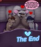  &lt;3 anthro bangs beanie bed bedroom big_breasts big_ears blue_body blue_fur breast_rest breast_squish breasts brown_body brown_fur brown_hair buckteeth canid canine canis chest_tuft claws clothing comic countershade_ears countershade_face countershade_legs countershade_torso countershading cuddling dialogue dice english_text eyes_closed fangs felid feline female fluffy fluffy_tail fur furniture grey_hair group hair hat headgear headwear hi_res inner_ear_fluff inside interspecies kurt_pendleheim long_hair long_tail lynx male male/female mammal melody_(stylish_apollo) mouse murid murine navel neck_tuft nipples nude pillow pink_nose ponytail rodent romantic romantic_ambiance slightly_chubby smile spots squish stylish_apollo tail tan_body tan_fur teeth text thick_thighs trio tuft under_covers vance_frazhier wolf 