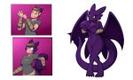  anthro big_breasts bracelet breasts brown_eyes colored comic dragon dreamworks female gender_transformation growth hi_res holding_breast how_to_train_your_dragon human jewelry male mammal mtf_transformation night_fury nipples purple_body scalie solo species_transformation surprised_expression tail tail_growth tomek1000 transformation western_dragon wings yellow_eyes 