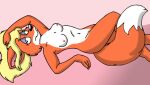  blonde_hair breasts canid canine female fox fur hair lying mammal on_back orange_body orange_fur pinup pose tabbiewolf 
