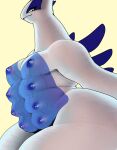  absurd_res anthro areola breasts fat_rolls female generation_2_pokemon hi_res huge_hips huge_thighs legendary_pokemon looking_at_viewer lugia multi_breast nintendo nipple_outline nipples pokemon pokemon_(species) side_view slightly_chubby small_breasts solo splashyu thick_thighs 