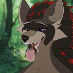  animated anthro bodily_fluids burping canadien canid canine digestion drooling duo elliowo fox male male/male mammal oral_vore procyonid raccoon rapid_digestion saliva swallowing vore 