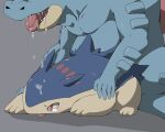  2021 5:4 ambiguous_gender ambiguous_penetration blue_body blue_fur bodily_fluids doggystyle drooling_on_partner duo feraligatr from_behind_position fur generation_2_pokemon grey_background hi_res kemononoko male male/ambiguous nintendo open_mouth penetration pokemon pokemon_(species) red_eyes sex simple_background tan_body tan_fur tears tongue tongue_out typhlosion 