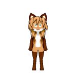  3d_(artwork) alpha_channel animated anthro averi_(fiddleafox) brown_body brown_fur canid canine digital_media_(artwork) dipstick_tail female female_anthro fox fur gloves_(marking) green_eyes hair leg_markings low_res mammal markings rotating simple_background socks_(marking) solo standing tail tail_markings transparent_background unknown_artist white_body white_fur 