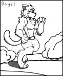  anthro balls barefoot big_balls big_penis bottomwear bulge clothing feet felid feline genital_outline genitals growth gym_bottomwear gym_clothing gym_shorts huge_balls huge_penis humanoid hyper hyper_balls hyper_genitalia hyper_penis jogging kahto_(character) kahto_taph42 male male/male mammal meme muscle_growth muscular muscular_male no_nut_november path penis penis_outline plant running shaded shorts shrub solo tail tail_tuft tight_bottomwear tight_clothing tuft 