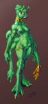  alien alien_humanoid anthro breasts female green_body hi_res humanoid jeremy_mullins jewelry multi_arm multi_limb prosthetic red_eyes solo tail 
