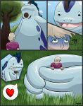  &lt;3 2017 ?! clothed_human digital_media_(artwork) duo generation_2_pokemon grabbing grass hand_focus hi_res holding_character human low-angle_view male mammal micro micro_in_hand nintendo plant pokemon pokemon_(species) pokemon_trainer quagsire quentin_(suddendraft) scared size_difference smaller_human suddendraft tongue 