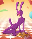  absurd_res anthro bedroom_eyes big_penis butt clothing erection genitals gloves half-closed_eyes handwear hi_res huge_penis humanoid_genitalia humanoid_penis jax_(the_amazing_digital_circus) kneeling lagomorph lapinbeau leporid male mammal narrowed_eyes penis rabbit seductive smile smirk smug smug_face smug_grin solo the_amazing_digital_circus vein veiny_penis 