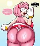  absurd_res aged_up amy_rose anthro big_breasts big_butt bodily_fluids breasts butt eulipotyphlan female hedgehog hi_res huge_butt mammal sega short_stack solo someth1ngoranother sonic_the_hedgehog_(series) sweat sweaty_butt thick_thighs 