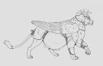  after_vore ambiguous_gender armor avian beak belly big_belly digestion feral feral_pred gryphon headgear helmet mythological_avian mythology quadruped sketch solo tail tail_wraps thatgryphonguy vore wings wraps 