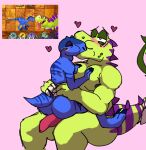  anthro butt chubby_male dinosaur duo electronic_arts genitals kissing male male/male penis plants_vs._zombies popcap_games reptile scalie shiningnoise 