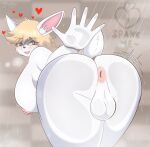  &lt;3 2023 against_surface anthro anus anus_focus areola ass_on_glass back_boob backsack balls big_breasts big_butt blonde_hair blush breasts breath butt butt_focus charlotte_(volkokot) digital_media_(artwork) female flyingtrace genitals glass gynomorph hair hand_on_glass hi_res intersex intersex/female lagomorph leporid looking_at_viewer looking_back mammal motion_lines multicolored_body nipples nude on_glass pink_areola pink_nipples pussy rabbit rear_view side_boob signature solo solo_focus white_body yellow_sclera 