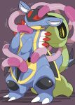  ambiguous_gender armaldo blue_body blush bodily_fluids cradily duo feral fossil_pokemon generation_3_pokemon green_body hi_res nintendo pokemon pokemon_(species) simple_background sweat tentacles winte 