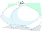  absurd_res anthro belly big_belly big_butt butt cracked_ground cyfegon digital_media_(artwork) fan_character fur guardian_spirit hi_res horn huge_belly huge_butt huge_thighs hyper hyper_butt jiggling jiggling_butt looking_at_viewer looking_back male moobs nuggie_(tigbiddyboi) ori_(series) overweight overweight_anthro overweight_male rear_view scarf simple_background solo thick_thighs white_body white_fur wide_hips 