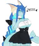  anthro big_breasts blue_eyes blue_hair breasts cleavage clothed clothing eeveelution expressionless generation_1_pokemon hair hi_res long_hair looking_at_viewer male nintendo pokemon pokemon_(species) solo togetoge under_boob vaporeon 