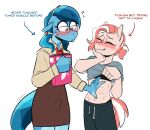  abs anthro blush clothing coral_reef_(oc) ear_piercing earth_pony equid equine eyewear fan_character female glasses hasbro historia horse mammal muscular muscular_anthro muscular_female my_little_pony piercing pony redxbacon touching_chest 