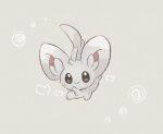  blush bright_pupils chira_(riiche573) closed_mouth commentary_request full_body grey_background grey_fur heart looking_at_viewer minccino no_humans pokemon pokemon_(creature) smile solo white_pupils 