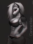  2023 abs abstract_background anthro aozee artist_name athletic athletic_anthro athletic_female biceps big_breasts big_butt bottomwear bra brand_parody breasts butt calvin_klein canid canid_demon cleavage clothed clothing cover curvaceous curvy_figure demon denim denim_clothing digital_drawing_(artwork) digital_media_(artwork) english_text eyelashes female fingers fluffy fluffy_tail fur grey_body grey_fur grey_hair hair hellhound helluva_boss hi_res hourglass_figure jeans long_hair long_tail looking_at_viewer loona_(helluva_boss) magazine magazine_cover mammal multicolored_body multicolored_fur muscular muscular_anthro muscular_female navel panties pants parody red_sclera simple_background skimpy small_waist solo tail text thick_thighs two_tone_body two_tone_fur underwear undressing voluptuous watermark white_body white_eyes white_fur wide_hips 