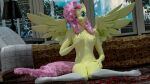  3d_(artwork) anthro bedroom blender_cycles clothing digital_media_(artwork) dizellfest female fluttershy_(mlp) footwear friendship_is_magic hasbro hi_res my_little_pony socks solo solo_focus 