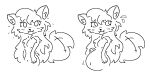  anthro averi_(fiddleafox) canid canine female female_anthro fox fur guzzlord420 hair looking_at_viewer mammal monochrome pregnant simple_background solo standing 