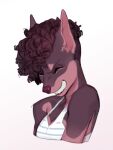  &lt;3_eyebrows absurd_res anthro canid canine canis clothing countershading curled_hair dobermann domestic_dog eyebrows female fur hair hi_res hubb4miaw mammal pinscher purple_body purple_fur shirt smile solo tank_top topwear vanessa_(hubb4miaw) 
