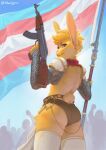  196 absurd_res ambiguous_gender anthro armor banner big_butt bubble_butt butt chainmail clothing fur girly group gun hi_res lagomorph legwear leporid lgbt_pride male mammal panties pride_color_flag pride_colors rabbit ranged_weapon reddit silhouette solo_focus spronkus spronkus_kronkus starlyve thick_thighs thigh_highs transgender_pride_colors underwear weapon yellow_body yellow_fur 