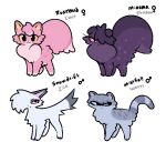  ambiguous_gender domestic_cat fan_character felid feline felis female feral fur grey_body grey_fur group labbit1337 male mammal pink_body pink_fur purple_body purple_fur warriors_(cats) white_body white_fur 