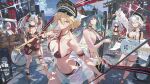  6+girls artist_request azur_lane beach bikini bismarck_(azur_lane) bismarck_zwei_(azur_lane) black_bikini black_nails black_shorts blonde_hair blue_eyes blunt_bangs breasts character_request choker closed_mouth cloud cloudy_sky cross cross_necklace detached_collar drum drumsticks facing_to_the_side facing_viewer fingernails green_hair guitar hair_between_eyes hair_bun hat holding holding_drumsticks holding_instrument holding_microphone horns instrument jade_(azur_lane) jewelry keyboard_(instrument) large_breasts long_hair looking_at_viewer medium_hair microphone military_hat multicolored_hair multiple_girls necklace official_art one_eye_closed otto_von_alvensleben_(azur_lane) outdoors purple_hair red_eyes red_hair red_nails regensburg_(azur_lane) short_shorts shorts sitting sky small_breasts smile speaker standing standing_on_one_leg sunglasses swimsuit thigh_strap third-party_source toeless_footwear twintails u-556_(meta)_(azur_lane) v white_hair yellow_eyes 