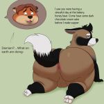  absurd_res all_fours anthro anus balls big_butt black_body black_ears black_fur black_hair black_tail blue_eyes brown_body brown_ears brown_hair brown_nose brown_tail butt canid canine canis colossalstars dialogue digital_media_(artwork) disney duo english_text fox fur genitals gideon_grey green_background hair hi_res looking_at_another looking_back male mammal multicolored_body multicolored_ears multicolored_fur orange_body orange_ears orange_fur presenting presenting_hindquarters rear_view simple_background tail tan_body tan_fur text thick_thighs tongue two_tone_body two_tone_ears two_tone_fur two_tone_tail white_body white_fur white_tail y_anus yellow_eyes zootopia 