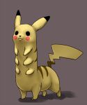  6_arms colored dipstick_ears dot_eyes fur generation_1_pokemon kemikel long_body male monster multi_arm multi_limb multicolored_ears nintendo pikachu pokemon pokemon_(species) red_cheeks shaded simple_background smile soft_shading solo standing stripes taur three-quarter_view unavailable_at_source yellow_body yellow_fur 