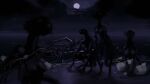  16:9 beach breasts cloud dark female group hi_res humanoid meandraco monster moon night nipples sand sea seaside water widescreen 