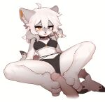  2023 3_toes ahoge anthro anthro_focus blep bra breasts camel_toe canid canine choker claws clothed clothing crayon_(artist) digital_media_(artwork) disembodied_penis duo erection feet female female_anthro female_focus foot_fetish foot_play footjob fur genitals hair heterochromia hi_res humanoid_genitalia humanoid_penis hybrid jewelry kemono lingerie male male/female mammal navel necklace panties paws penis sex solo_focus spread_legs spreading tail tentacles toe_claws toes tongue tongue_out underwear 