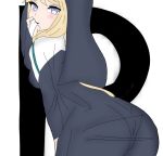  1girl artist_request ass blonde_hair blue_eyes blush breasts goddess_of_victory:_nikke long_hair looking_at_viewer looking_back medium_breasts non-web_source nun open_mouth rapunzel_(nikke) sideboob smile solo source_request 