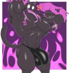  abs absurd_res anthro areola balls big_balls big_biceps big_bulge big_butt big_muscles big_pecs big_penis black_body black_fur border bulge butt butt_from_the_front colored_fire domestic_cat emanata empty_eyes epic_games felid feline felis fire flexing fortnite fur fur_markings genitals hi_res huge_bulge long_tongue looking_at_viewer male mammal markings meowscles muscular muscular_anthro muscular_male muscular_thighs nipple_piercing nipples pecs penis phantom_meowscles piercing purple_areola purple_arms purple_background purple_fire purple_markings purple_nipples raised_arm scar simple_background small_waist solo stylized_empty_eyes thick_thighs tongue tongue_out tsukielewds vein veiny_arms veiny_muscles white_border 